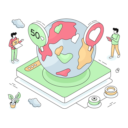 Employees doing Global business  Illustration