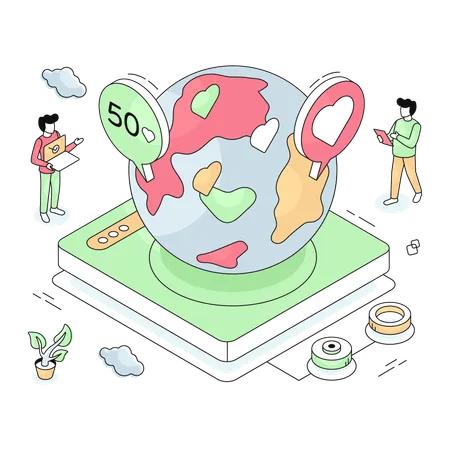 Employees doing Global business  Illustration