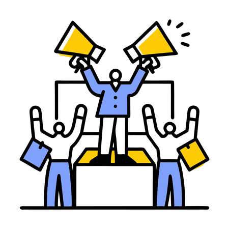 Employees doing marketing  Illustration