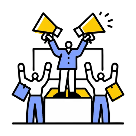 Employees doing marketing  Illustration