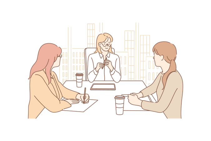 Employees doing meeting  Illustration