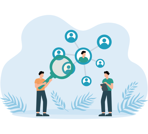 Employees doing Networking Connection with other remote employees  Illustration