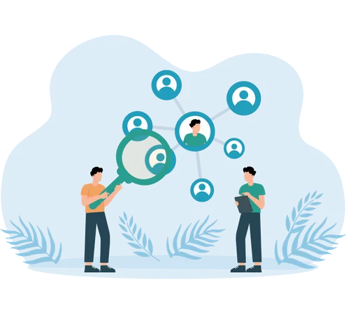 Employees doing Networking Connection with other remote employees  Illustration