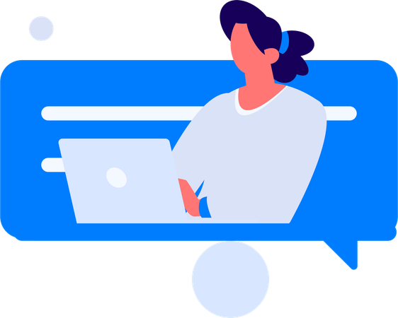 Employees doing online data analysis  Illustration
