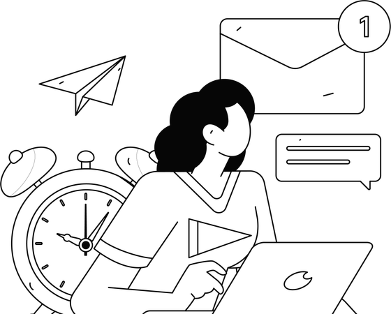 Employees doing online data analysis  Illustration