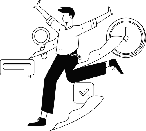 Employees doing online data analysis  Illustration