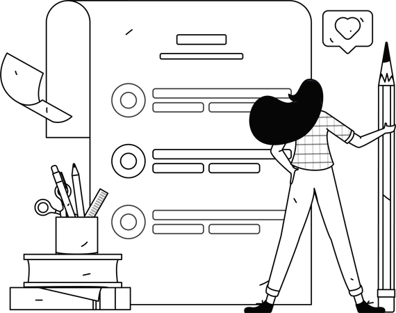 Employees doing online data analysis  Illustration