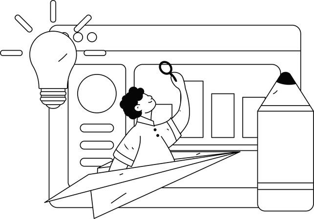 Employees doing online data analysis  Illustration