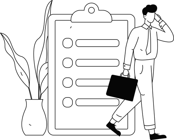 Employees doing online data analysis  Illustration