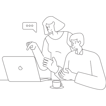 Employees doing online meeting  Illustration