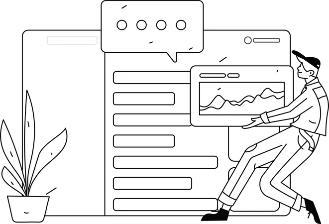Employees doing online meeting  Illustration