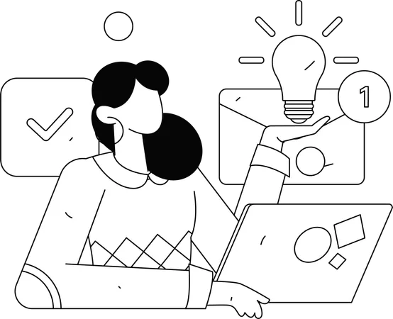Employees doing online meeting  Illustration