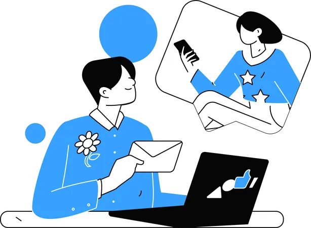 Employees doing online meeting  Illustration