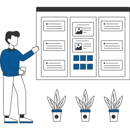 Employees doing planning of work  Illustration