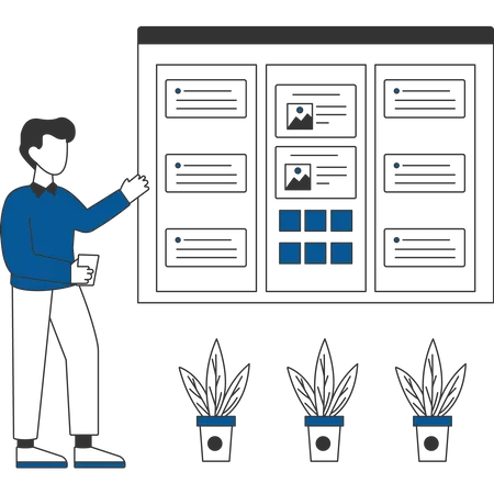 Employees doing planning of work  Illustration