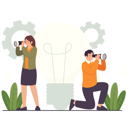 Employees doing Research and Discovery  Illustration