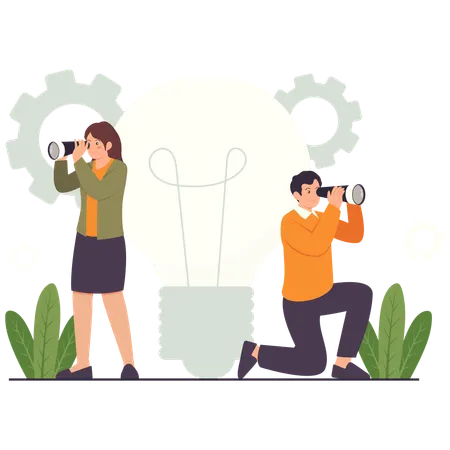 Employees doing Research and Discovery  Illustration