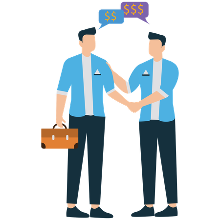 Employees doing Salary Negotiation with HR  Illustration
