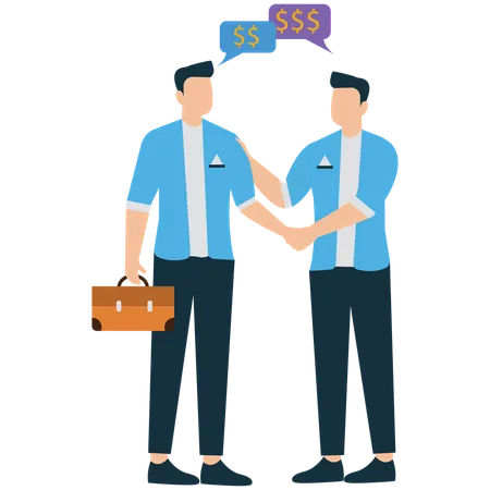 Employees doing Salary Negotiation with HR  Illustration