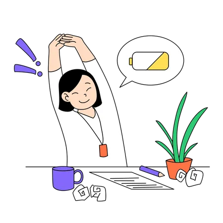 Employees doing stretching  Illustration