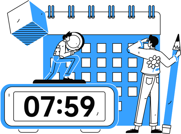 Employees doing Task Management  Illustration