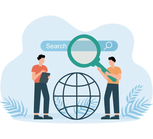 Employees doing web Browser search  Illustration