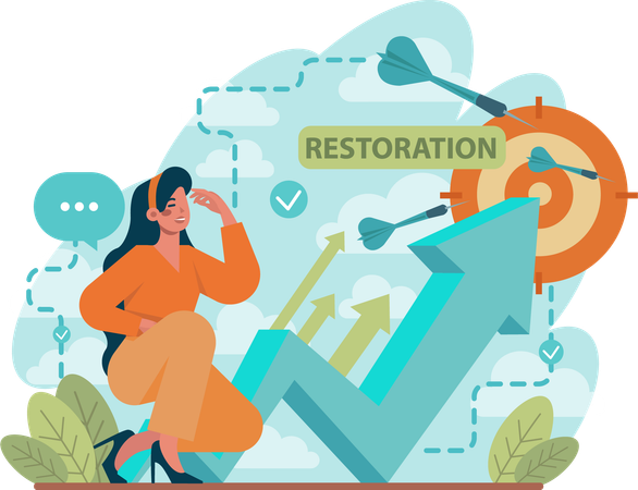 Employees doing web restoration  Illustration