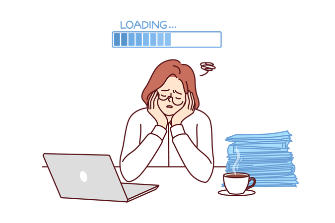 Employees energy level is decreased  イラスト