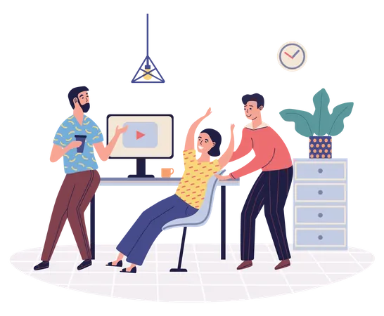 Employees enjoying break time  Illustration