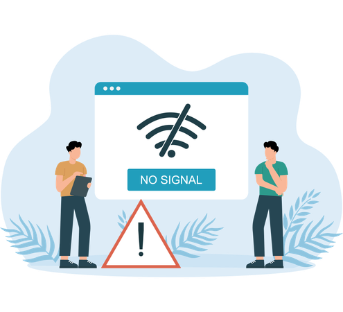 Employees faces issue with No WIFI connection  Illustration