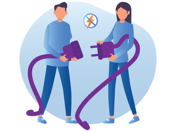 Employees faces network Connection error  Illustration