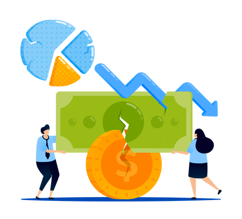 Employees facing market money loss  Illustration