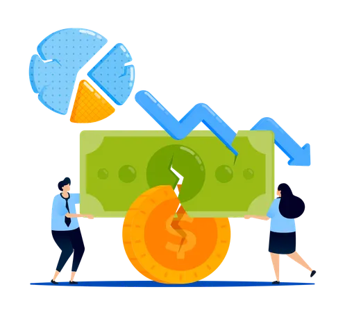 Employees facing market money loss  Illustration