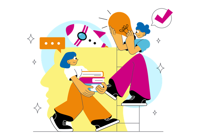 Employees focus on Career Up skilling  Illustration