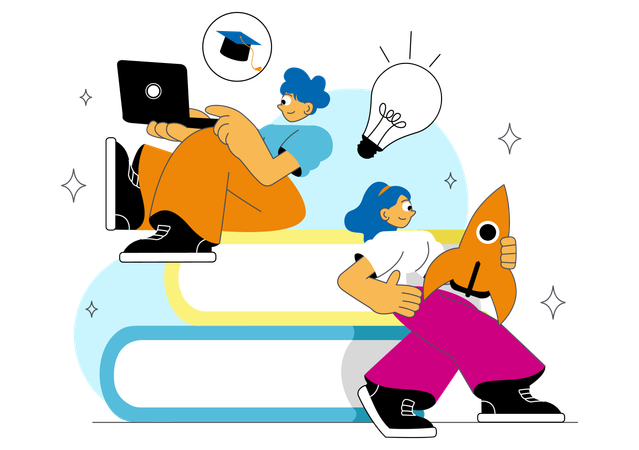 Employees focus on Career Up skilling  Illustration