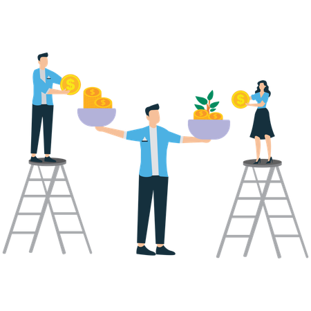 Employees get Return on investment  Illustration