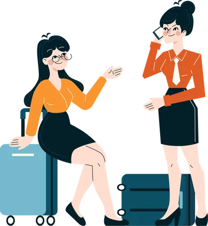 Employees going on business trip  Illustration