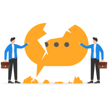 Employees have Quarrel problems in communication  Illustration