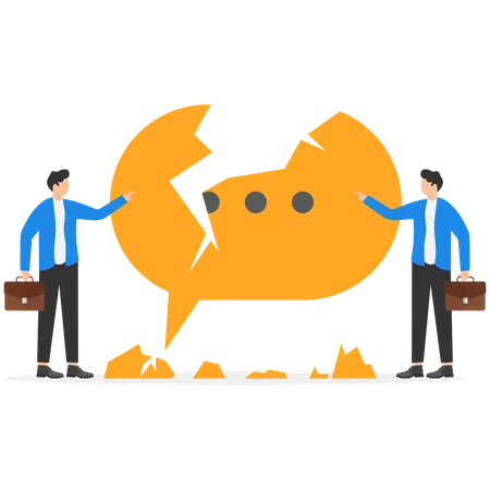 Employees have Quarrel problems in communication  Illustration