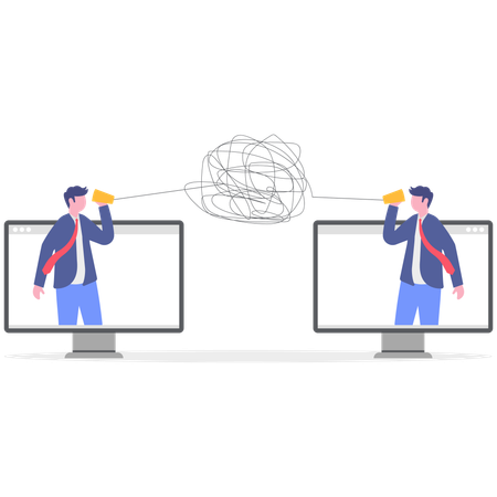 Employees having communication problems  Illustration