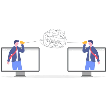 Employees having communication problems  Illustration