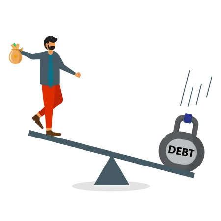 Employees hold heavy debt  Illustration