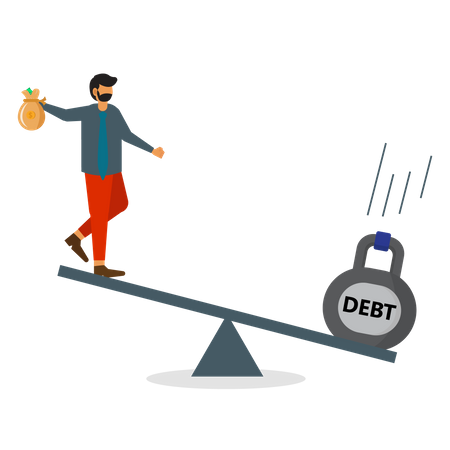 Employees hold heavy debt  Illustration