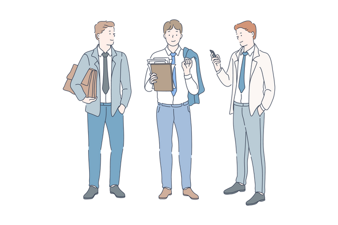 Employees in office  Illustration