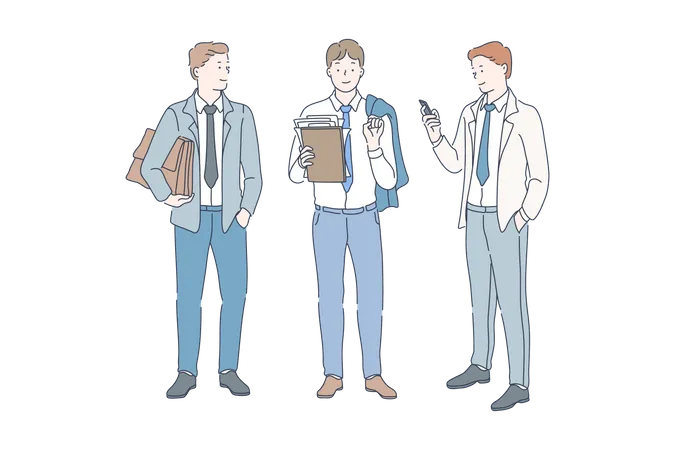 Employees in office  Illustration