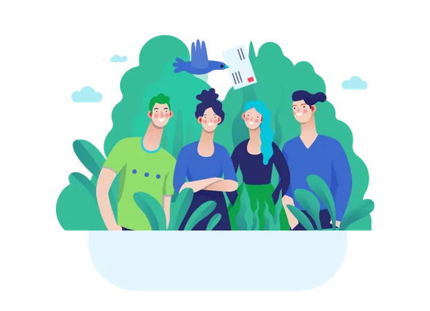 Employees information on company website  Illustration