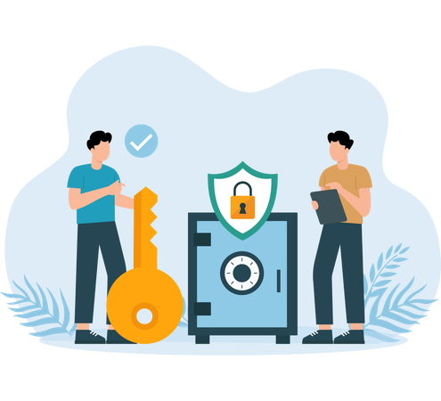 Employees keep their money in Bank Locker  Illustration