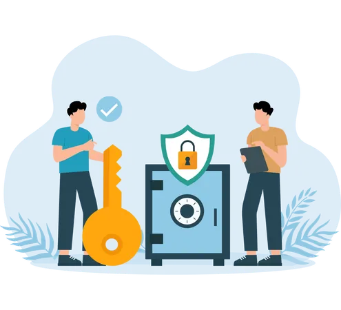 Employees keep their money in Bank Locker  Illustration