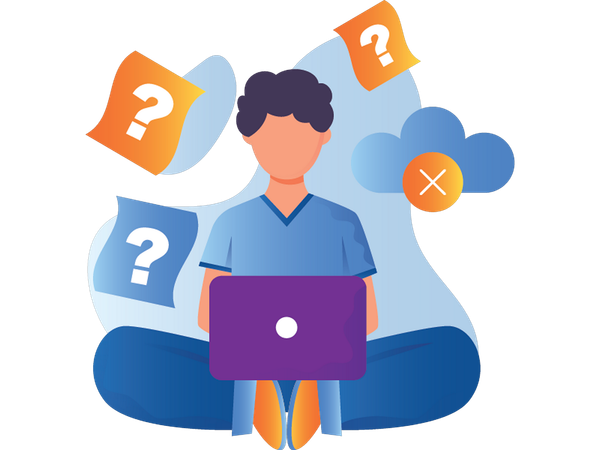 Employee's laptop connection is lost  Illustration