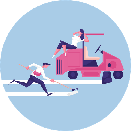 Employees making path towards success  Illustration